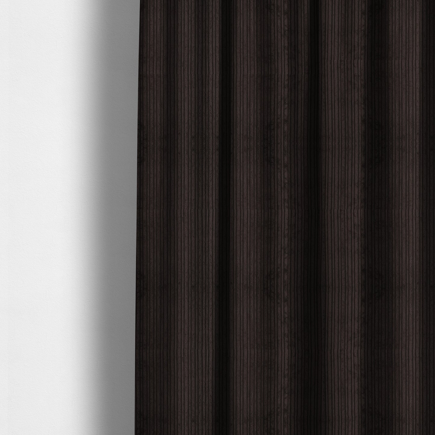 York High Low Corduroy Fabric In Chocolate Brown Colour - Made To Measure Curtains