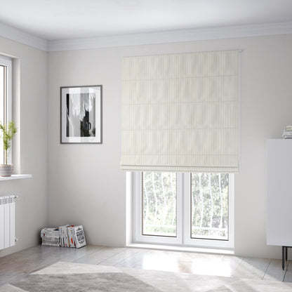 York High Low Corduroy Fabric In White Cream Colour - Roman Blinds