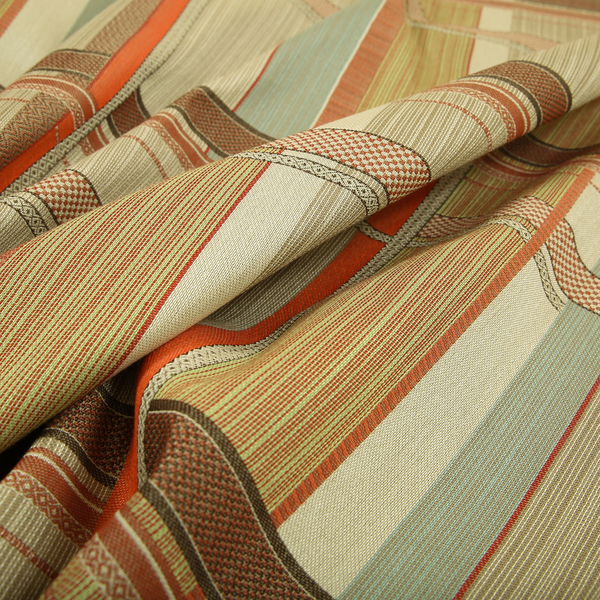 Tartan Chenille Orange Colour Upholstery Fabric - ZZ-236
