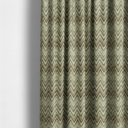 Zanzibar Chevron Pattern Soft Textured Chenille Material Cream Beige Colour Upholstery Fabrics - Made To Measure Curtains