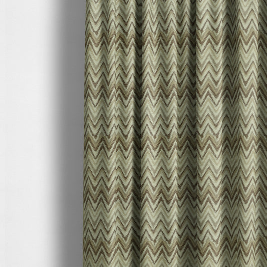 Zanzibar Chevron Pattern Soft Textured Chenille Material Cream Beige Colour Upholstery Fabrics - Made To Measure Curtains