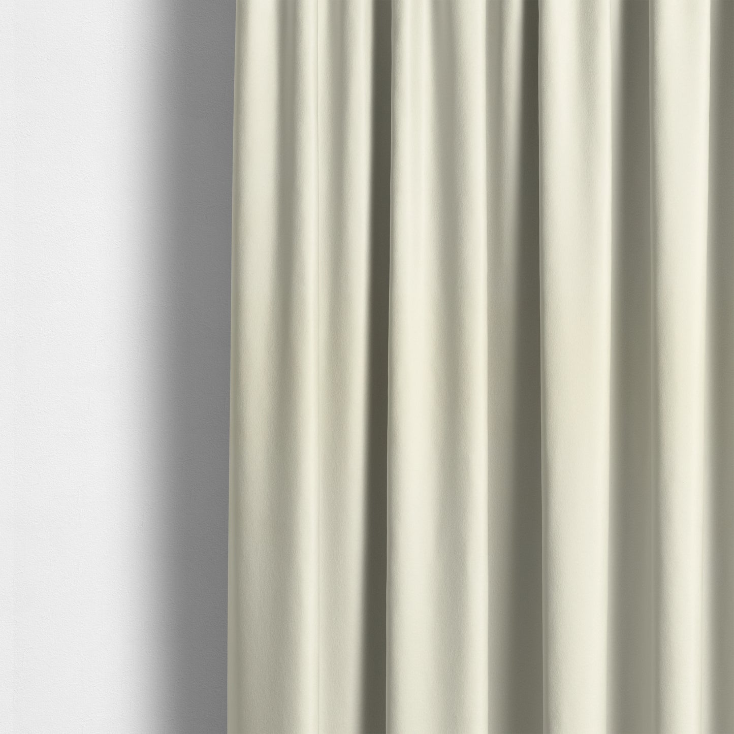 Zouk Plain Durable Velvet Brushed Cotton Effect Upholstery Fabric White Colour - Made To Measure Curtains