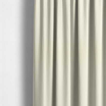 Zouk Plain Durable Velvet Brushed Cotton Effect Upholstery Fabric White Colour - Made To Measure Curtains