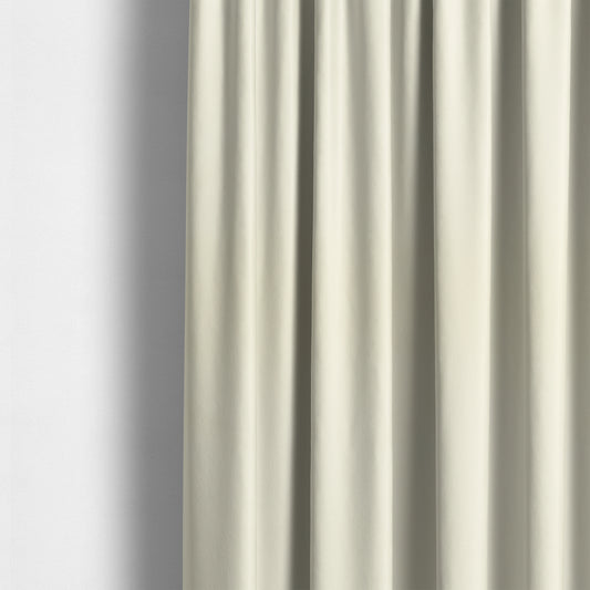 Zouk Plain Durable Velvet Brushed Cotton Effect Upholstery Fabric White Colour - Made To Measure Curtains