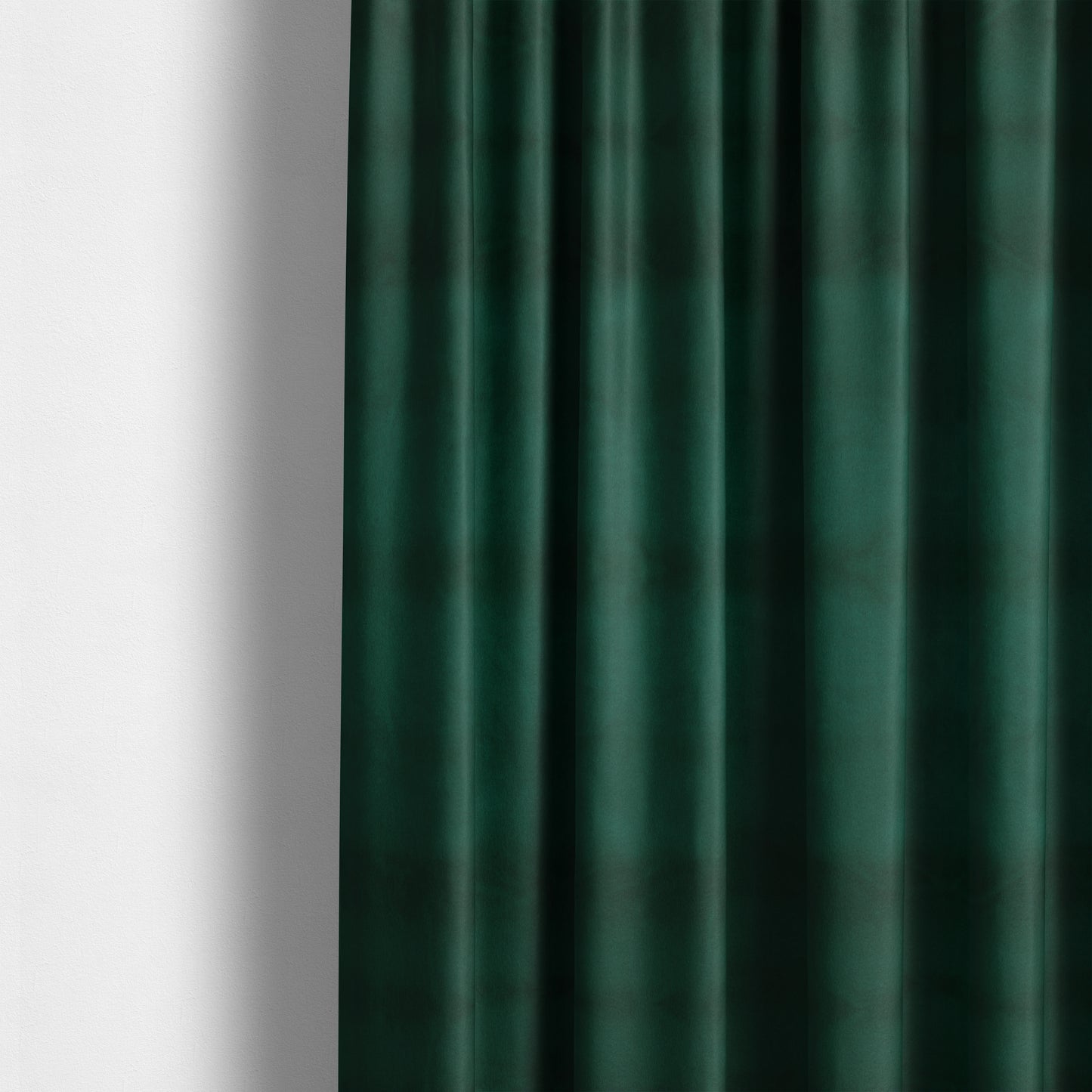 Zouk Plain Durable Velvet Brushed Cotton Effect Upholstery Fabric Forest Green Colour - Made To Measure Curtains