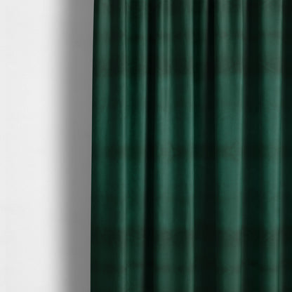 Zouk Plain Durable Velvet Brushed Cotton Effect Upholstery Fabric Forest Green Colour - Made To Measure Curtains