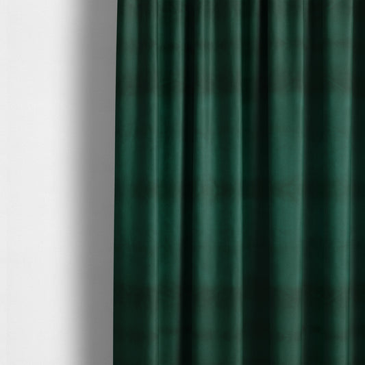 Zouk Plain Durable Velvet Brushed Cotton Effect Upholstery Fabric Forest Green Colour - Made To Measure Curtains