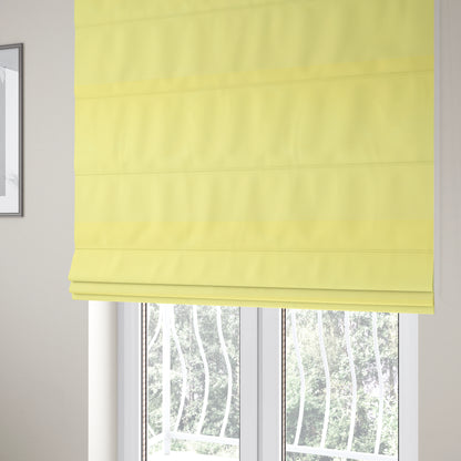 Zouk Plain Durable Velvet Brushed Cotton Effect Upholstery Fabric Daffodil Yellow Colour - Roman Blinds