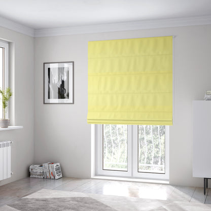 Zouk Plain Durable Velvet Brushed Cotton Effect Upholstery Fabric Daffodil Yellow Colour - Roman Blinds