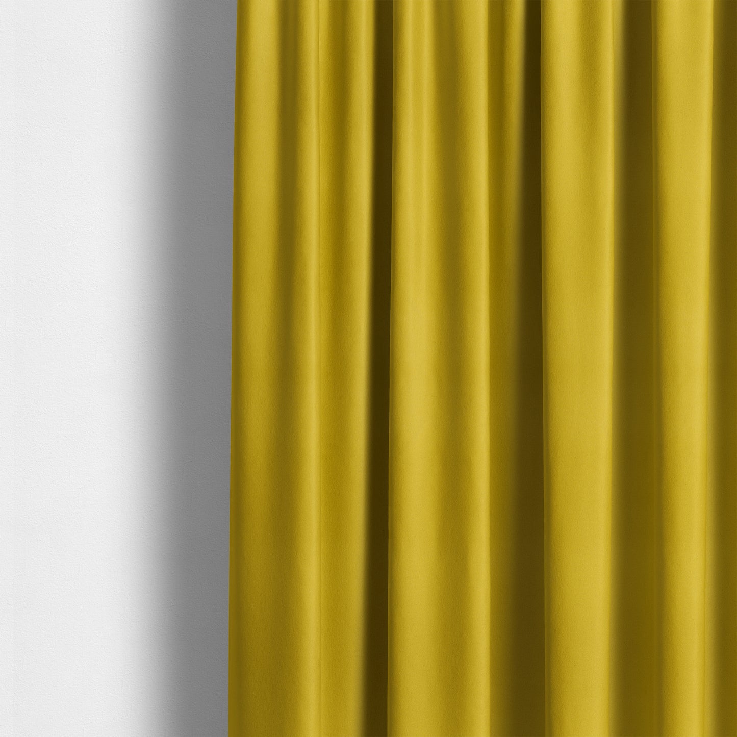 Zouk Plain Durable Velvet Brushed Cotton Effect Upholstery Fabric Bumblebee Yellow Colour - Made To Measure Curtains