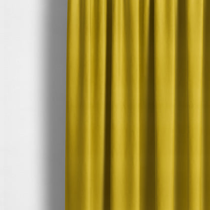 Zouk Plain Durable Velvet Brushed Cotton Effect Upholstery Fabric Bumblebee Yellow Colour - Made To Measure Curtains