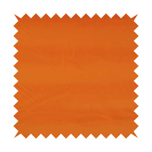 Zouk Plain Durable Velvet Brushed Cotton Effect Upholstery Fabric Flame Orange Colour