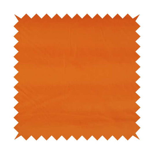 Zouk Plain Durable Velvet Brushed Cotton Effect Upholstery Fabric Flame Orange Colour