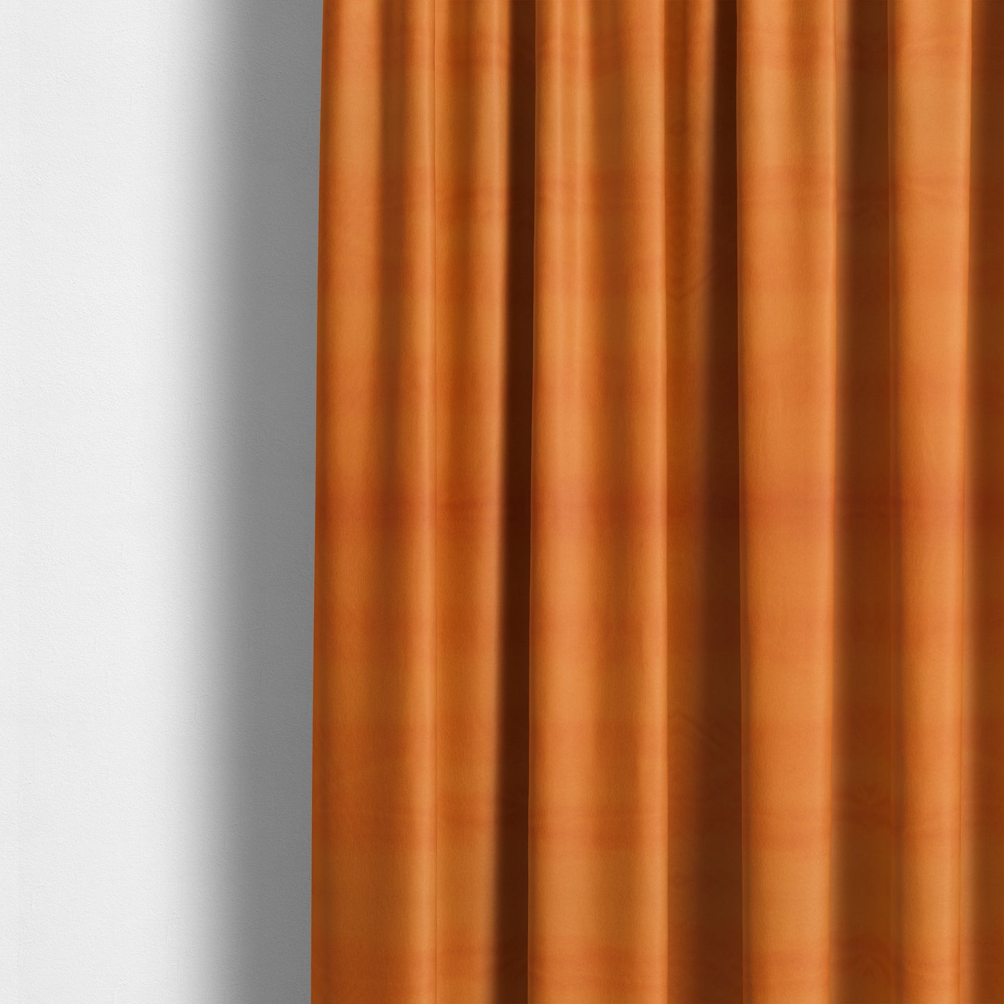 Zouk Plain Durable Velvet Brushed Cotton Effect Upholstery Fabric Flame Orange Colour - Made To Measure Curtains