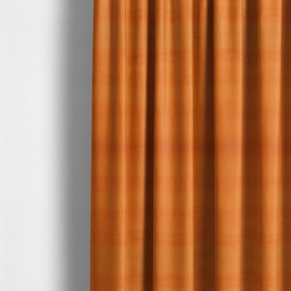 Zouk Plain Durable Velvet Brushed Cotton Effect Upholstery Fabric Flame Orange Colour - Made To Measure Curtains