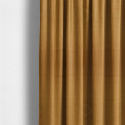 Zouk Plain Durable Velvet Brushed Cotton Effect Upholstery Fabric Bronze Orange Colour - Made To Measure Curtains