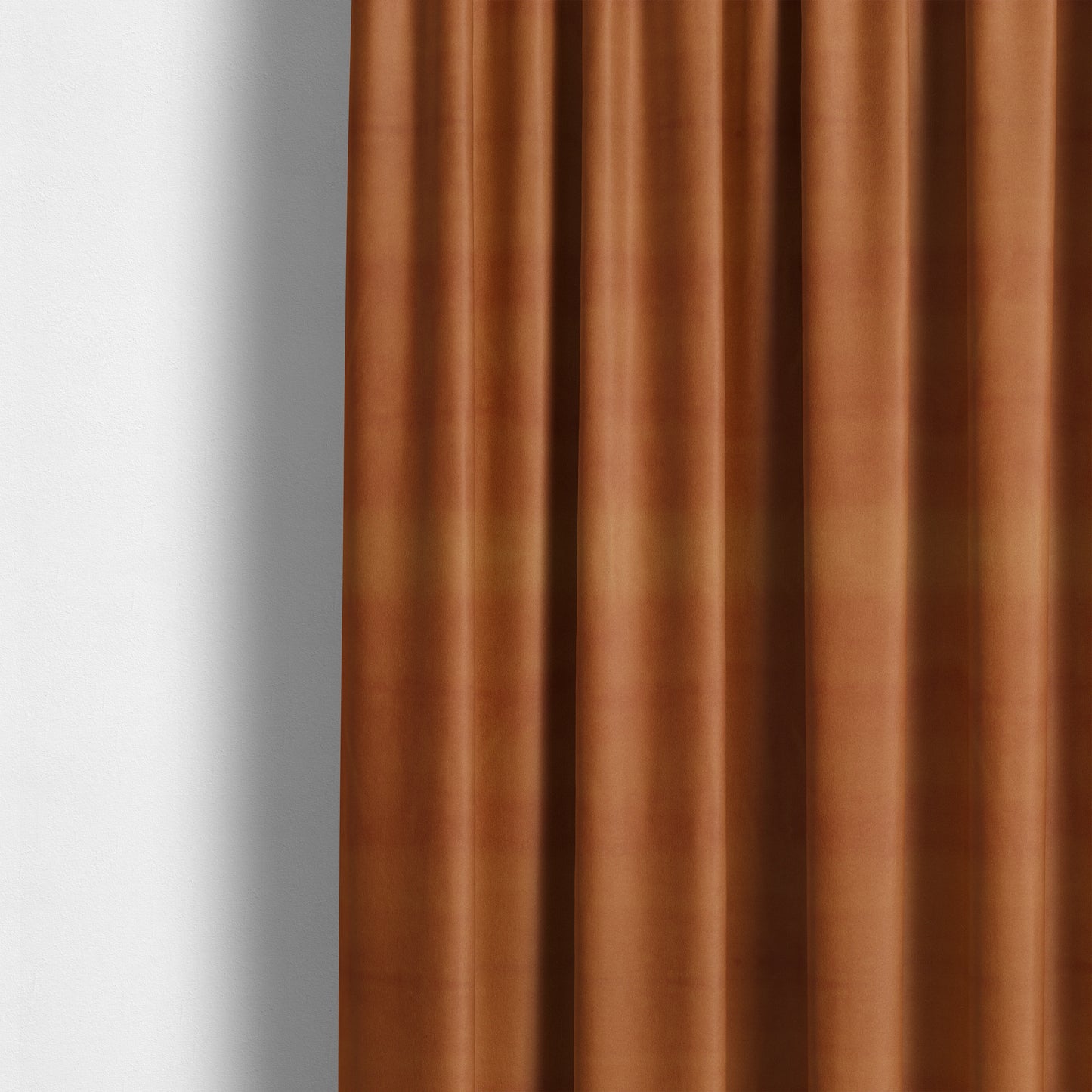 Zouk Plain Durable Velvet Brushed Cotton Effect Upholstery Fabric Burnt Orange Colour - Made To Measure Curtains