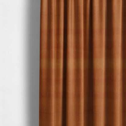 Zouk Plain Durable Velvet Brushed Cotton Effect Upholstery Fabric Burnt Orange Colour - Made To Measure Curtains