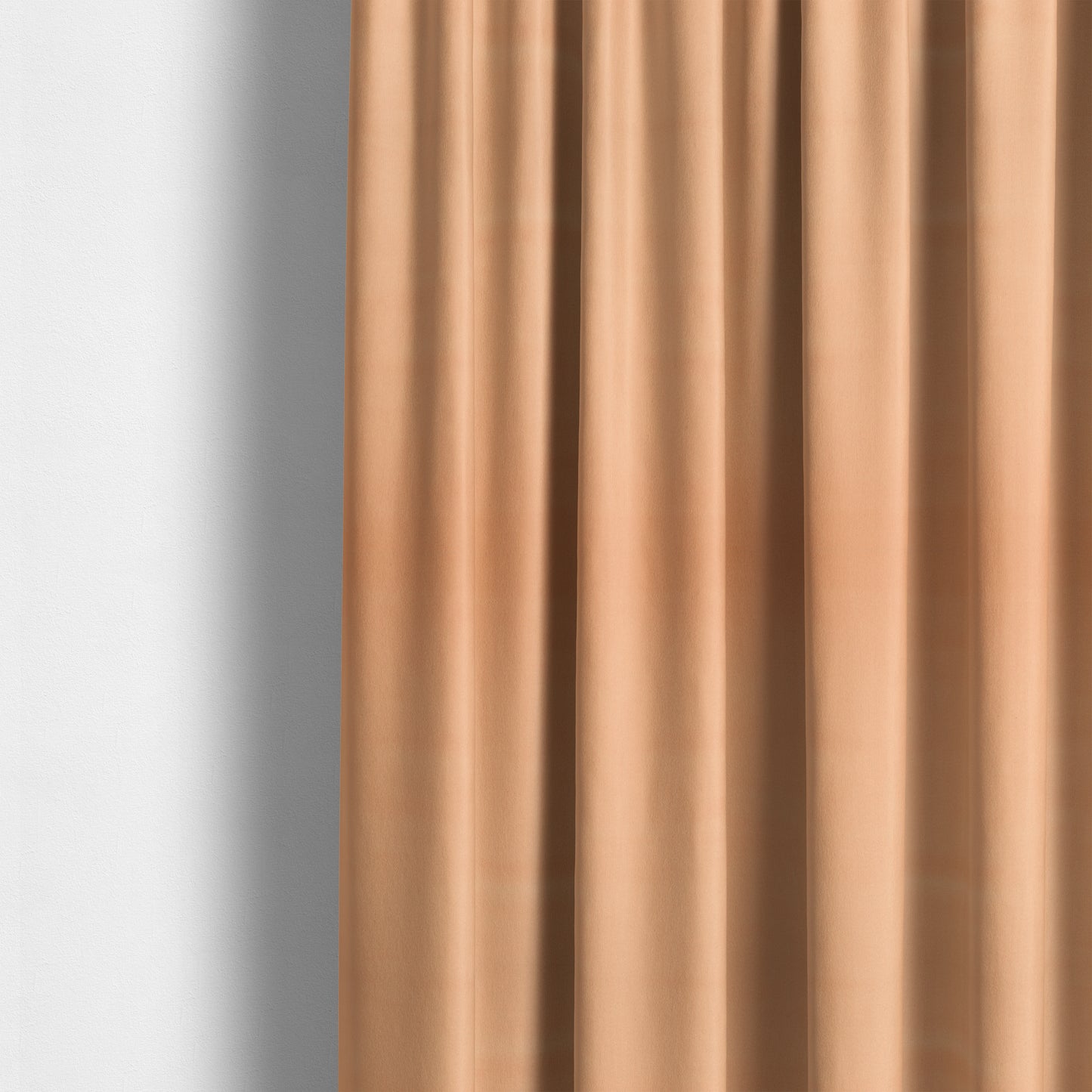 Zouk Plain Durable Velvet Brushed Cotton Effect Upholstery Fabric Peach Orange Colour - Made To Measure Curtains