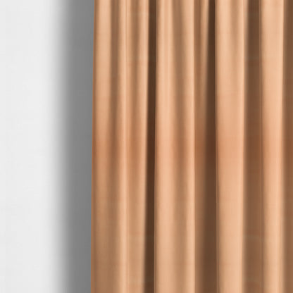 Zouk Plain Durable Velvet Brushed Cotton Effect Upholstery Fabric Peach Orange Colour - Made To Measure Curtains