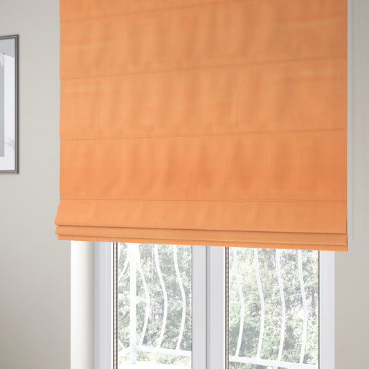 Zouk Plain Durable Velvet Brushed Cotton Effect Upholstery Fabric Peach Orange Colour - Roman Blinds