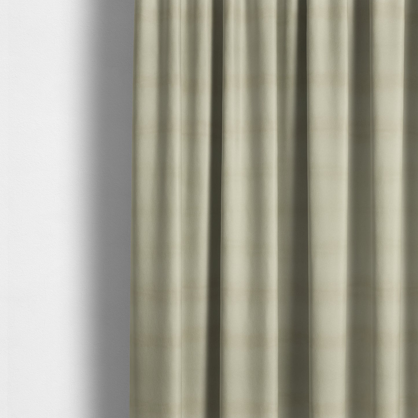 Zouk Plain Durable Velvet Brushed Cotton Effect Upholstery Fabric Beige Colour - Made To Measure Curtains