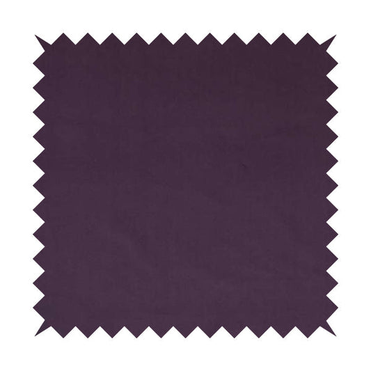 Zouk Plain Durable Velvet Brushed Cotton Effect Upholstery Fabric Raisin Purple Colour