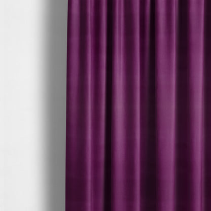 Zouk Plain Durable Velvet Brushed Cotton Effect Upholstery Fabric Violet Purple Colour - Made To Measure Curtains