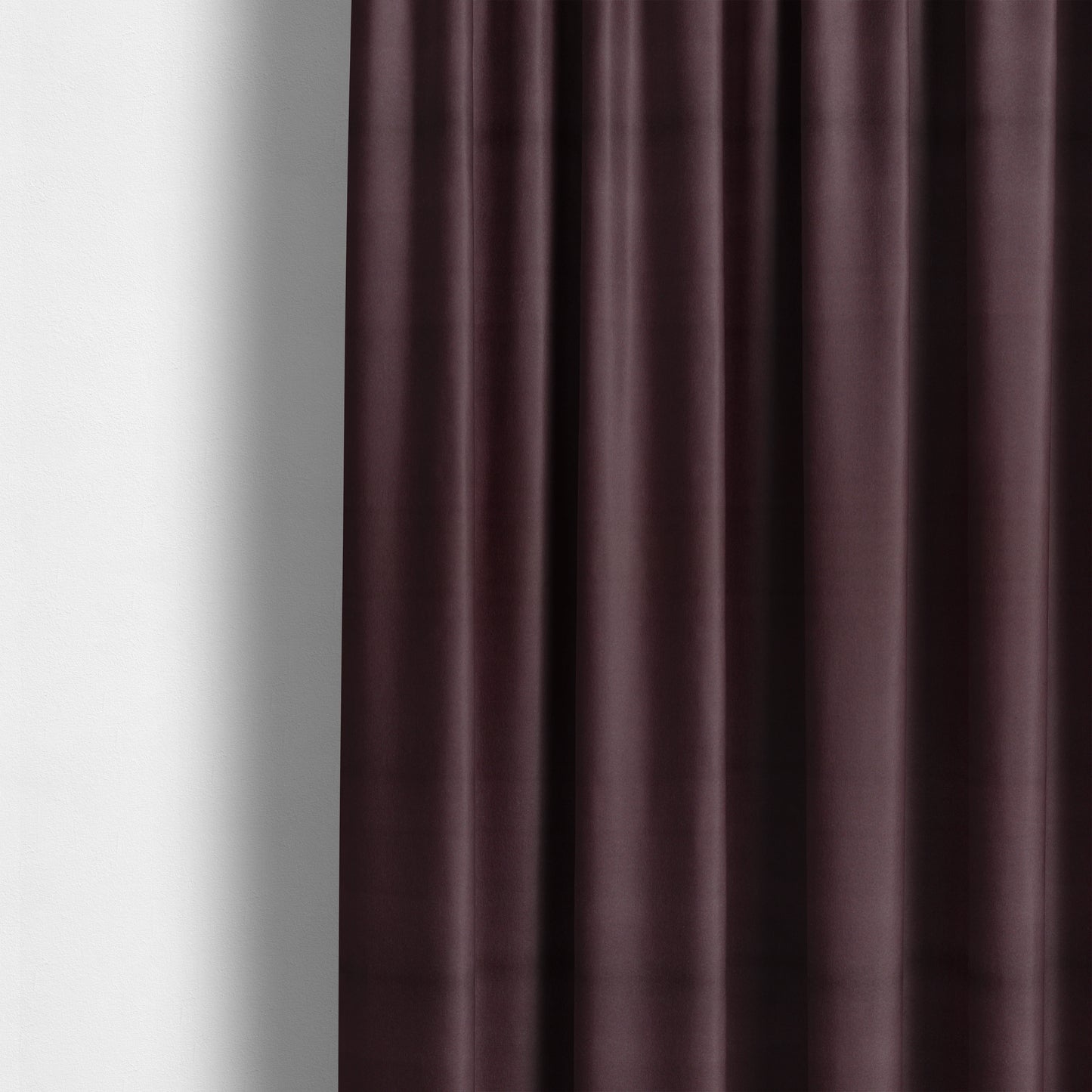 Zouk Plain Durable Velvet Brushed Cotton Effect Upholstery Fabric Eggplant Purple Colour - Made To Measure Curtains