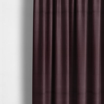 Zouk Plain Durable Velvet Brushed Cotton Effect Upholstery Fabric Eggplant Purple Colour - Made To Measure Curtains