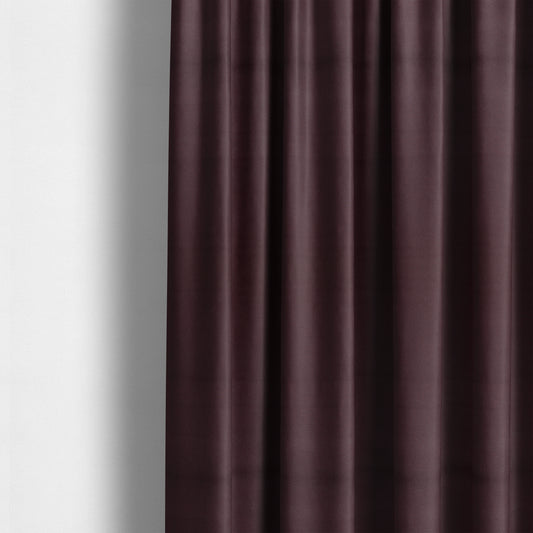 Zouk Plain Durable Velvet Brushed Cotton Effect Upholstery Fabric Eggplant Purple Colour - Made To Measure Curtains