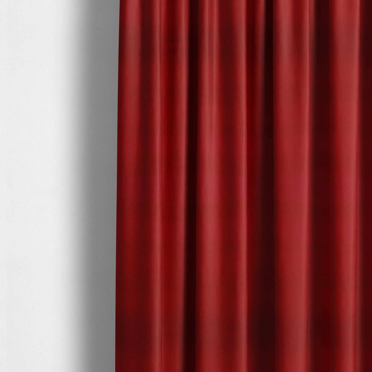 Zouk Plain Durable Velvet Brushed Cotton Effect Upholstery Fabric Scarlet Red Colour - Made To Measure Curtains