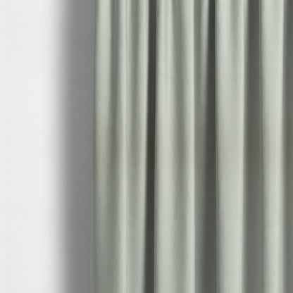 Zouk Plain Durable Velvet Brushed Cotton Effect Upholstery Fabric Cloud Silver Colour - Made To Measure Curtains