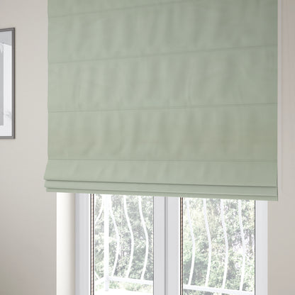 Zouk Plain Durable Velvet Brushed Cotton Effect Upholstery Fabric Cloud Silver Colour - Roman Blinds