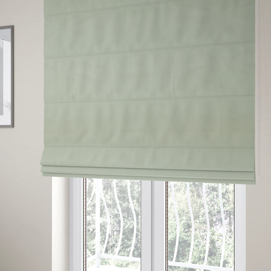 Zouk Plain Durable Velvet Brushed Cotton Effect Upholstery Fabric Cloud Silver Colour - Roman Blinds