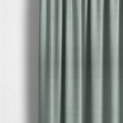 Zouk Plain Durable Velvet Brushed Cotton Effect Upholstery Fabric Dove Grey Silver Colour - Made To Measure Curtains