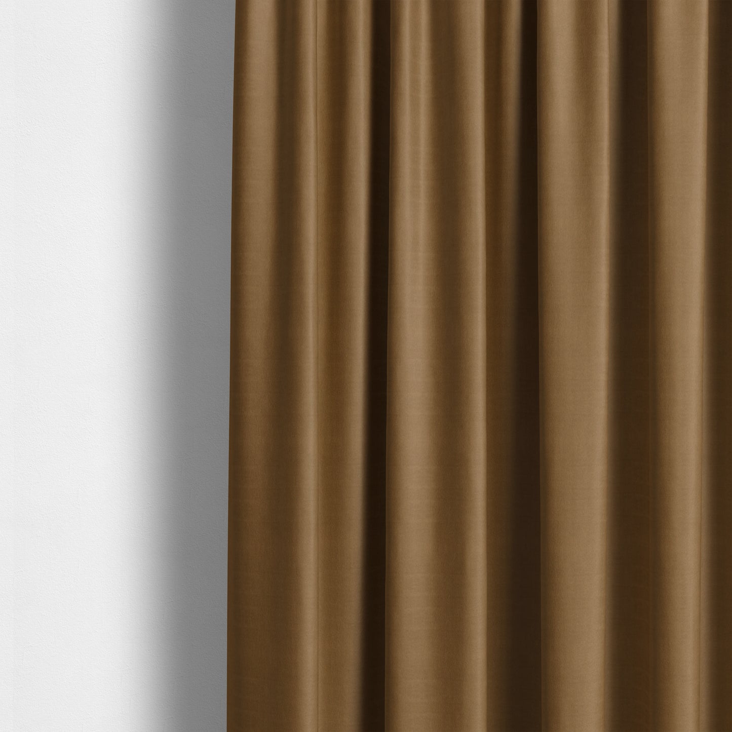 Zouk Plain Durable Velvet Brushed Cotton Effect Upholstery Fabric Tan Brown Colour - Made To Measure Curtains