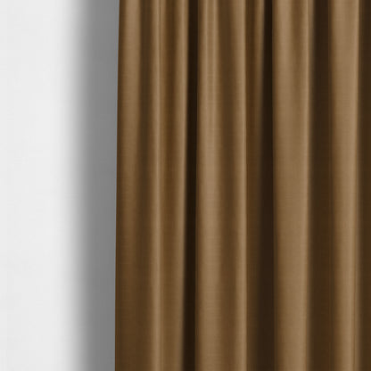 Zouk Plain Durable Velvet Brushed Cotton Effect Upholstery Fabric Tan Brown Colour - Made To Measure Curtains