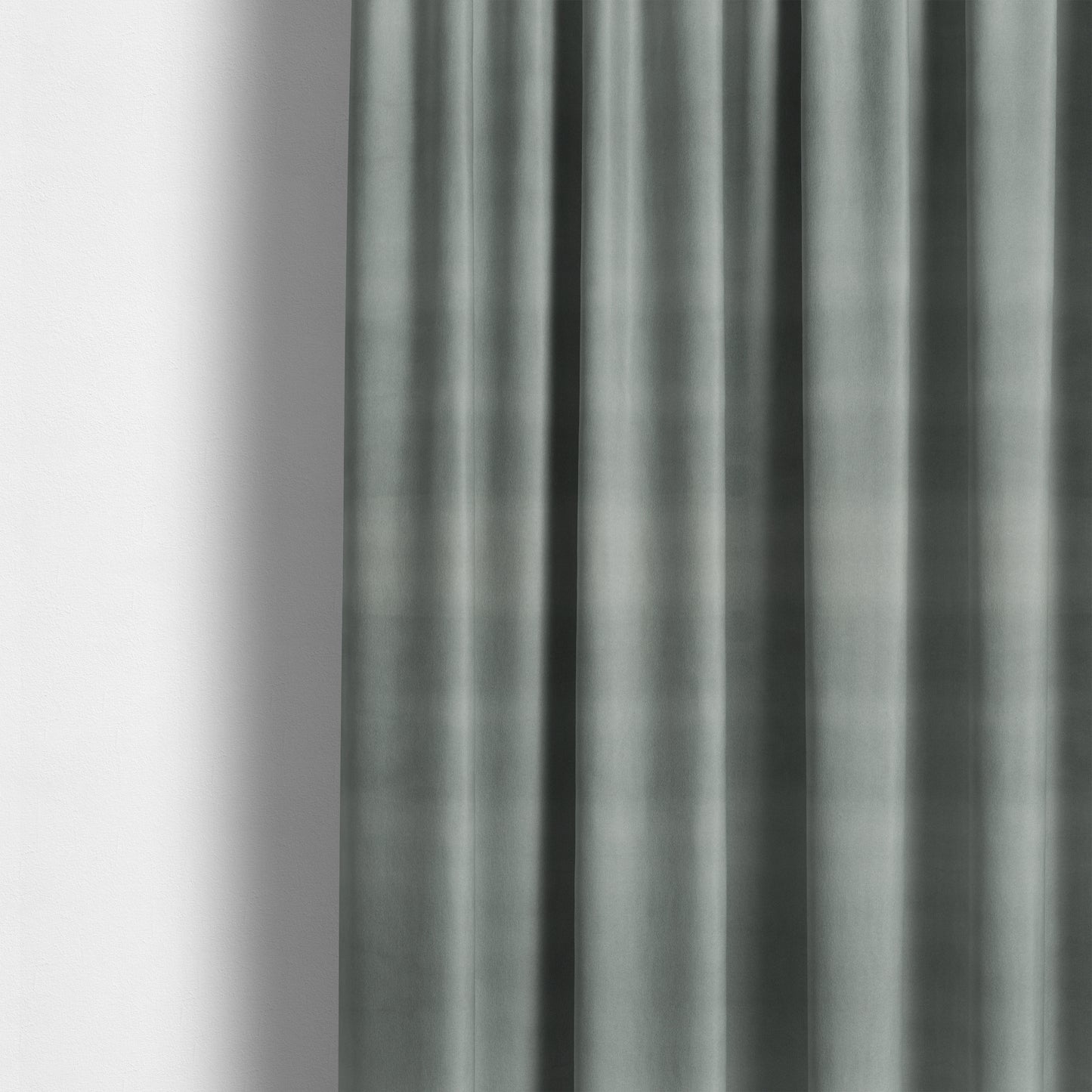 Zouk Plain Durable Velvet Brushed Cotton Effect Upholstery Fabric Flint Silver Colour - Made To Measure Curtains