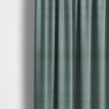 Zouk Plain Durable Velvet Brushed Cotton Effect Upholstery Fabric Slate Blue Grey Colour - Made To Measure Curtains