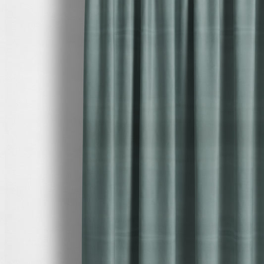 Zouk Plain Durable Velvet Brushed Cotton Effect Upholstery Fabric Slate Blue Grey Colour - Made To Measure Curtains