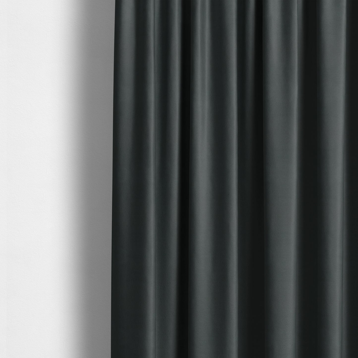 Zouk Plain Durable Velvet Brushed Cotton Effect Upholstery Fabric Charcoal Grey Colour - Made To Measure Curtains