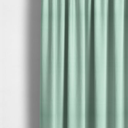 Zouk Plain Durable Velvet Brushed Cotton Effect Upholstery Fabric Arctic Blue Colour - Made To Measure Curtains