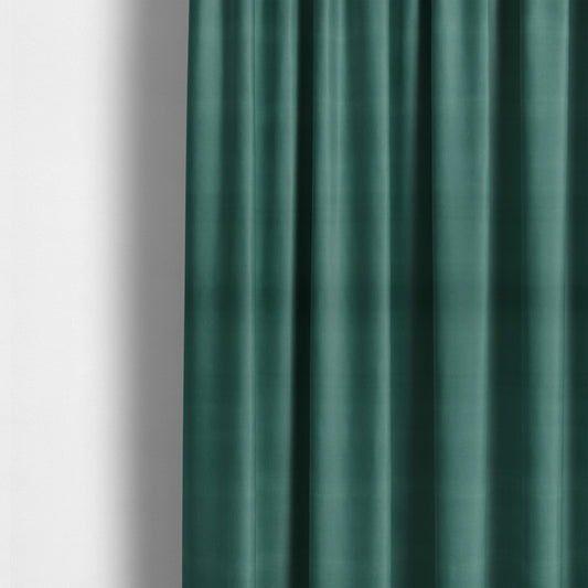 Zouk Plain Durable Velvet Brushed Cotton Effect Upholstery Fabric Ocean Blue Colour - Made To Measure Curtains