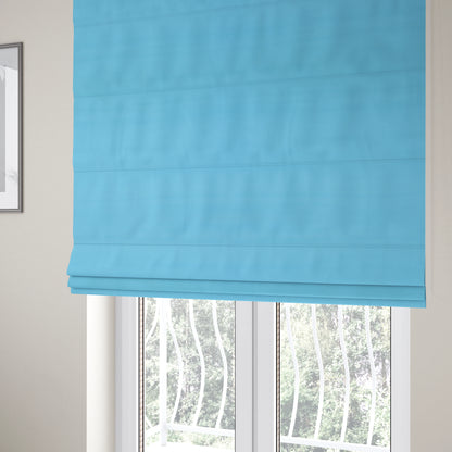 Zouk Plain Durable Velvet Brushed Cotton Effect Upholstery Fabric Olympic Blue Colour - Roman Blinds