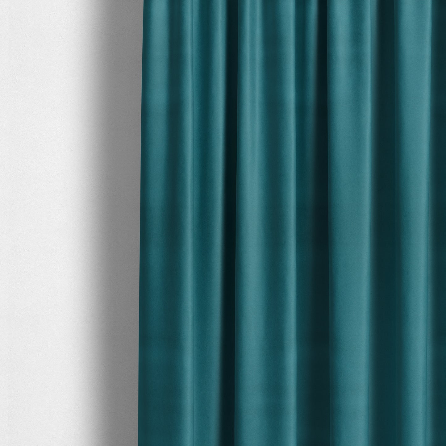 Zouk Plain Durable Velvet Brushed Cotton Effect Upholstery Fabric Azure Blue Colour - Made To Measure Curtains