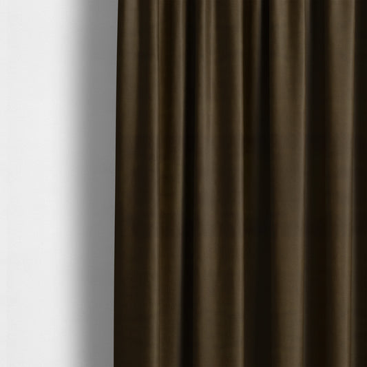 Zouk Plain Durable Velvet Brushed Cotton Effect Upholstery Fabric Cedar Brown Colour - Made To Measure Curtains