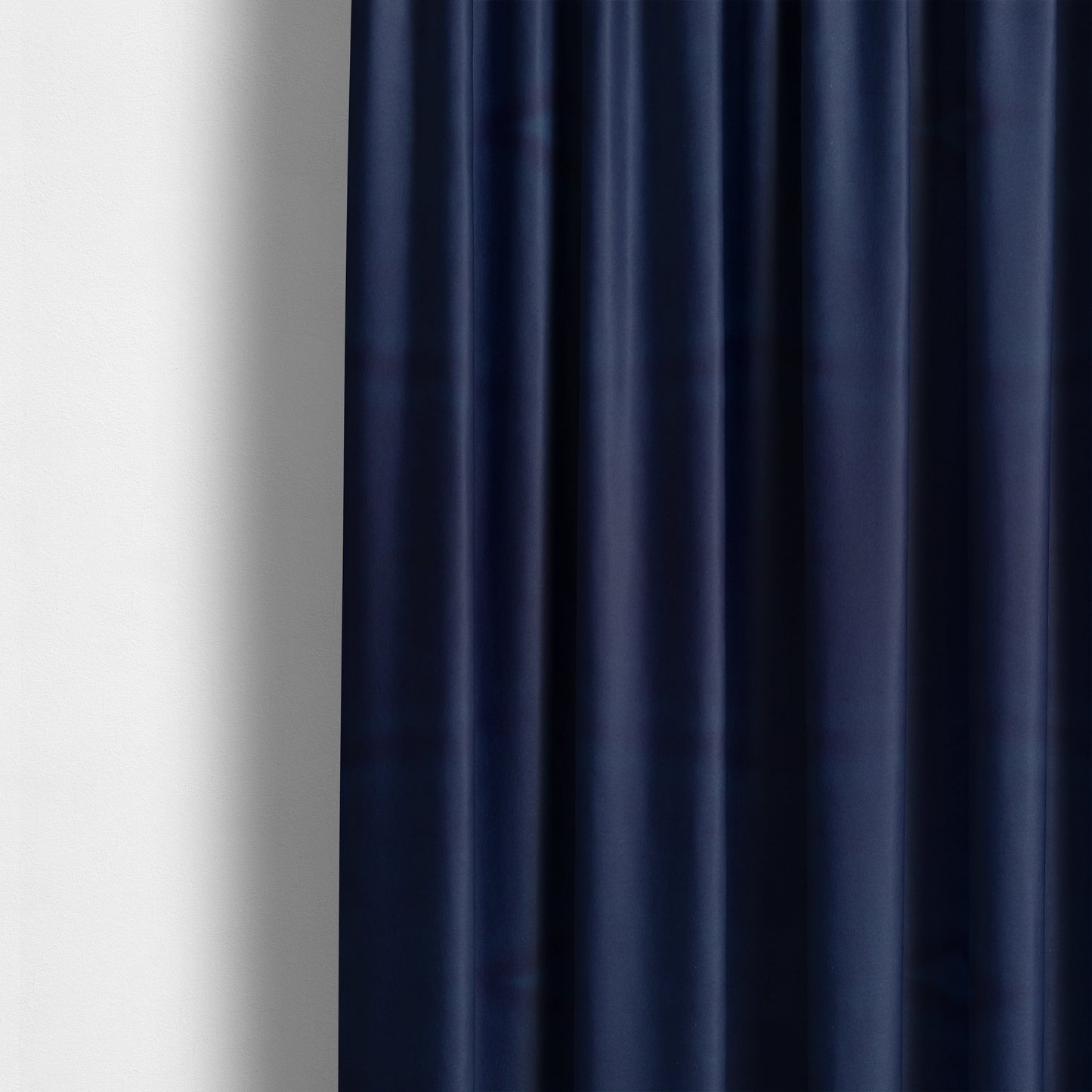 Zouk Plain Durable Velvet Brushed Cotton Effect Upholstery Fabric Indigo Blue Colour - Made To Measure Curtains