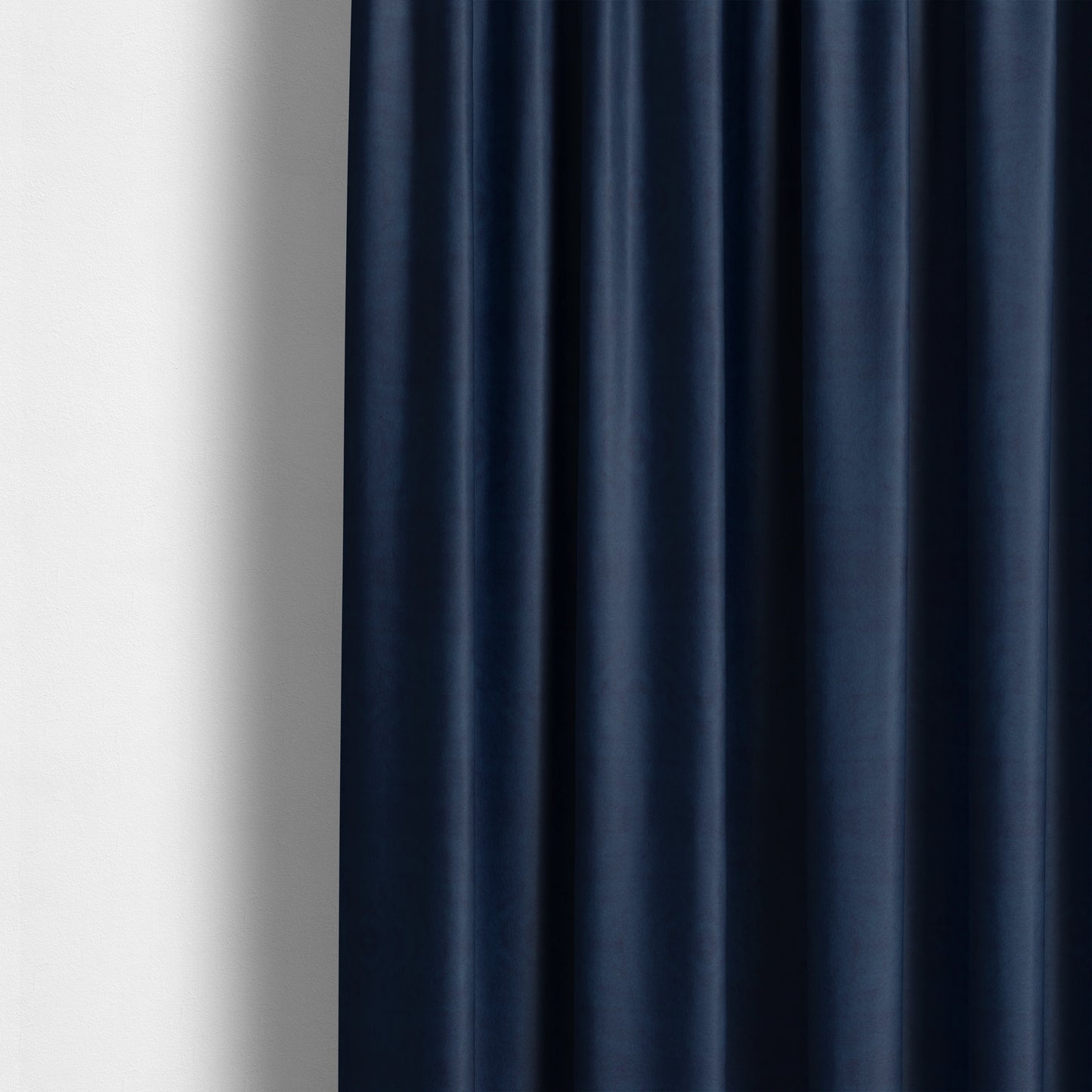 Zouk Plain Durable Velvet Brushed Cotton Effect Upholstery Fabric Navy Blue Colour - Made To Measure Curtains