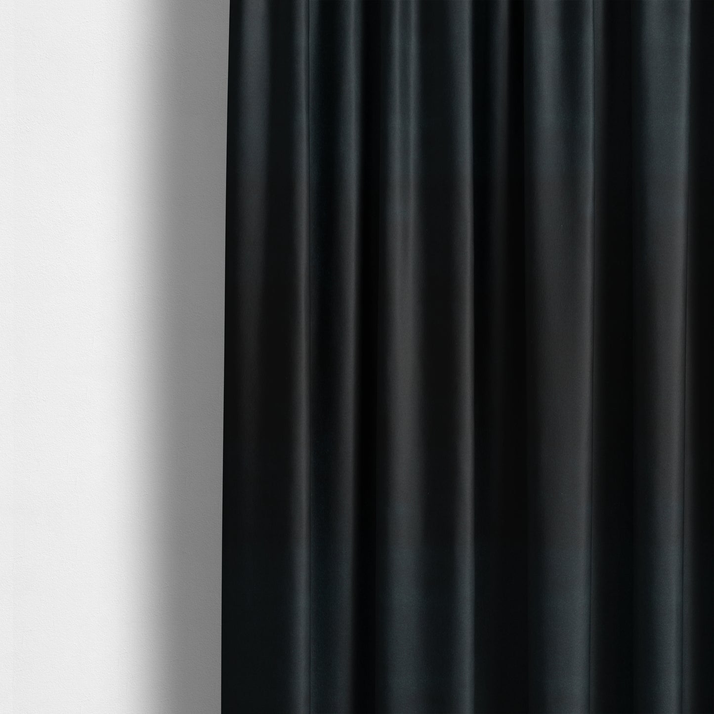 Zouk Plain Durable Velvet Brushed Cotton Effect Upholstery Fabric Jet Black Colour - Made To Measure Curtains